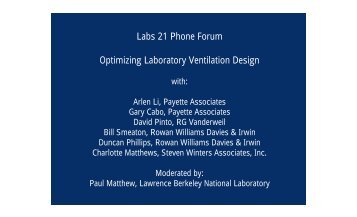 Labs21: Optimizing Laboratory Ventilation Design - Labs21 ...