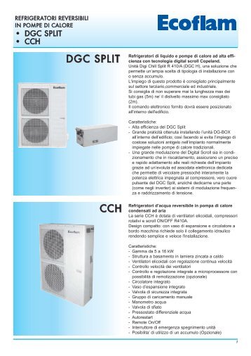 Pompe di calore DGC SPLIT e CCH - Certificazione energetica edifici