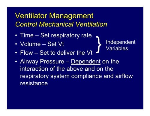 Mechanical Ventilation for Dummies