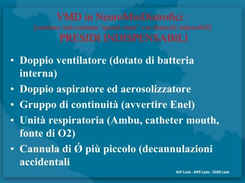 La Ventilazione Meccanica Domiciliare - Agenzia di Sanità Pubblica ...