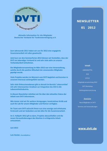 NEWSLETTER 01 2012 - DVTI