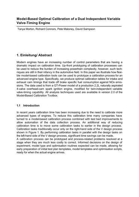 Model-Based Calibration of a Variable Valve Engine - MathWorks