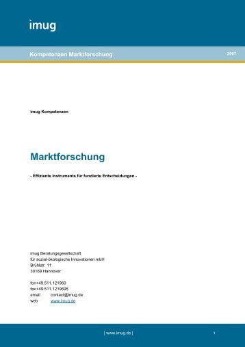 imug Kompetenzen Marktforschung