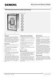 Overcurrent and Distance Relays - SIPROTEC