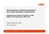 Energieverbrauch und Energieverwendung im Haushalt - HEA