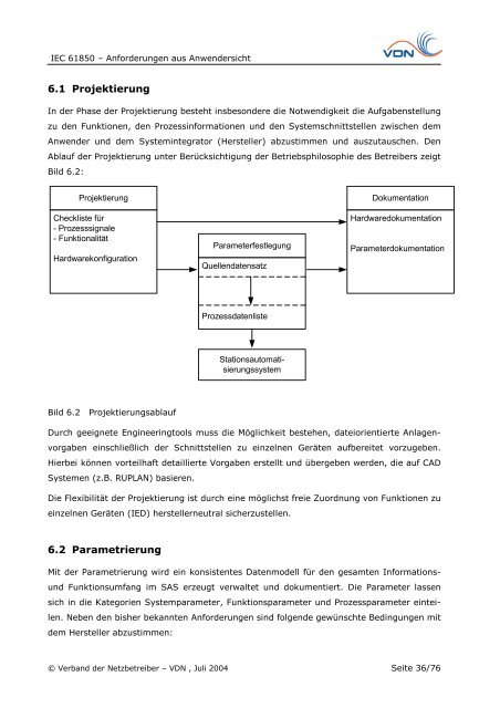 IEC 61850 – Anforderungen aus Anwendersicht - VDE