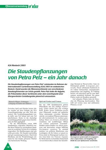 Die Staudenpflanzungen von Petra Pelz – ein Jahr ... - Jardin Suisse