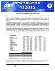 Corporación GEO Reporta Resultados del 4T12 y 2012