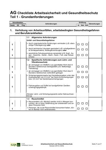 Checkliste Arbeitssicherheit Teil 1 -Grundanforderungen-.d… - LSV