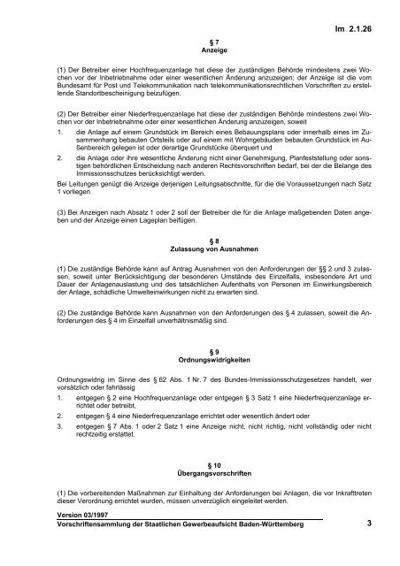 26. BImSchV - Gewerbeaufsicht - Baden-Württemberg