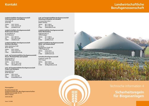 Sicherheitsregeln für Biogasanlagen - LSV