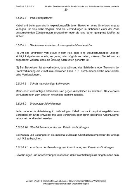 Technische Regel für Betriebssicherheit TRBS 2152 Teil 3 ...