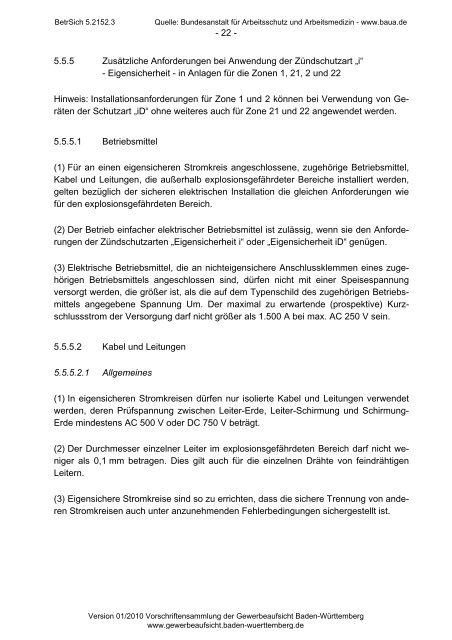 Technische Regel für Betriebssicherheit TRBS 2152 Teil 3 ...