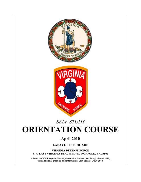 Self Study Orientation Course - Lafayette Brigade