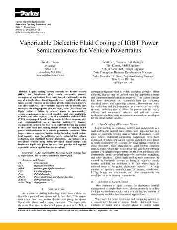 Vaporizable Dielectric Fluid Cooling of IGBT Power Semiconductors ...