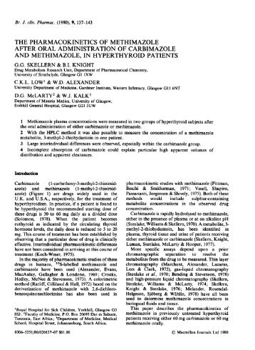 THE PHARMACOKINETICS OF METHIMAZOLE