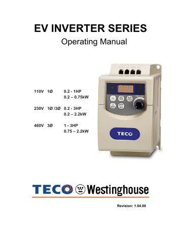 EV INVERTER SERIES - TECO-Westinghouse Motor Company