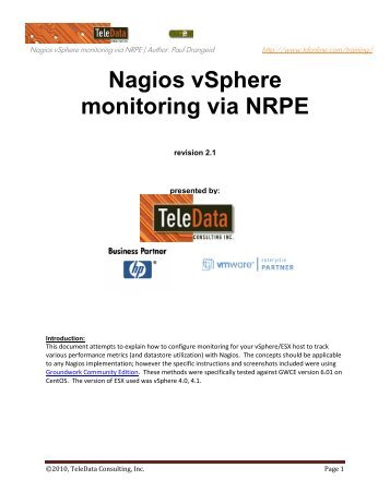 Nagios vSphere monitoring via Nagios (NRPE) - Virtualization ...