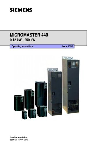 Siemens Micromaster 440 Manual - Inverter Drive Supermarket
