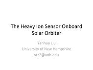 The Heavy Ion Sensor Onboard Solar Orbiter - UNH IT - University of ...
