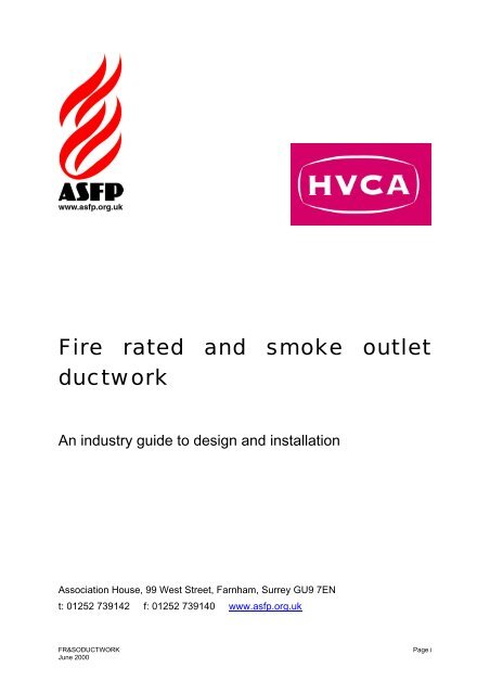Fire rated and smoke outlet ductwork