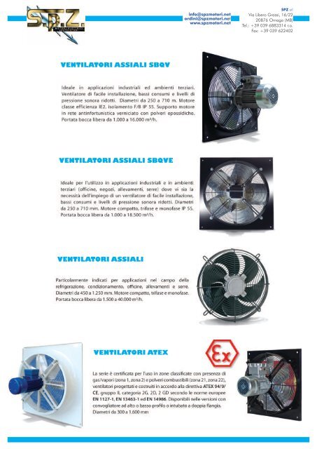 nuove serie ventilazione industriale - SPZ motori elettrici