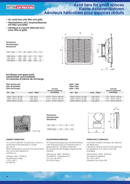 domestic and industrial fans Wohnraumlüfter und ... - VTPrincips