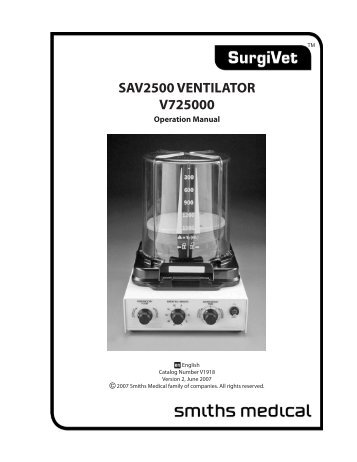 SAV2500 VENTILATOR V725000 - SurgiVet