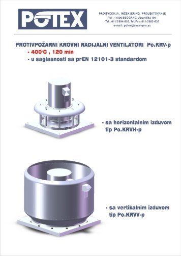 PROTIVPOŽARNI KROVNI RADIJALNI VENTILATORI Po ... - POTEX