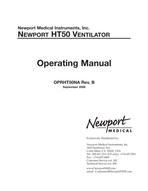 Newport HT50 Operator's Manual