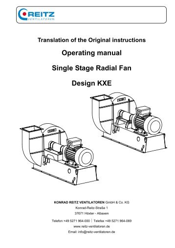 Bedienungsanleitung KXE - REITZ Ventilatoren