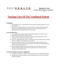 Nursing care of the ventilated patient (SWAHS) - Intensive