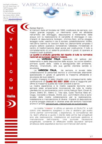 Presentazione e Referenze - VARICOM ITALIA Srl