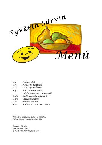 tulosta menu