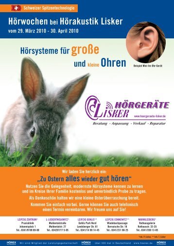 Hörwochen bei Hörakustik Lisker vom 29. März 2010