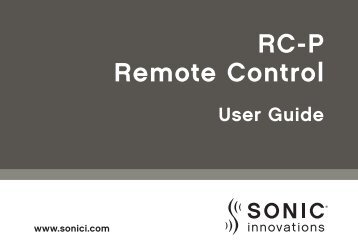 RC-P Remote User Guide - Sonic Innovations