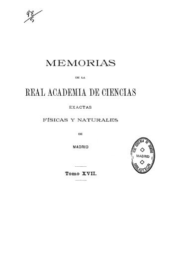 PARTE PRIMERA. - Real Academia de Ciencias Exactas, Físicas y ...