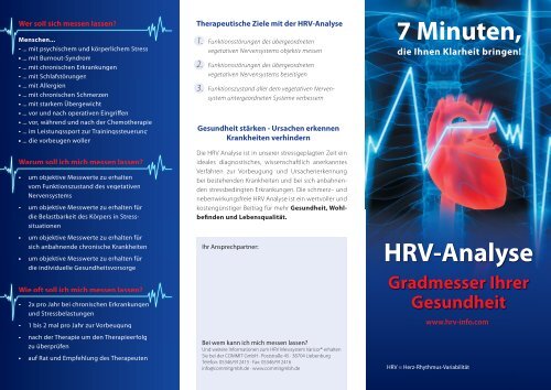 PDF Flyer - HRV-Analyse "7 Minuten die mir - Commit GmbH