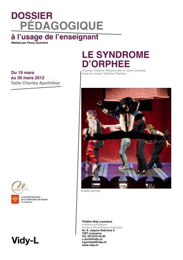 Le syndrome d'Orphée de Vladimir Pankov - Théâtre Vidy-Lausanne