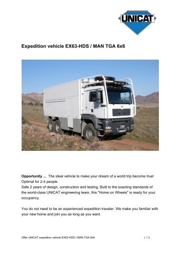 Expedition vehicle EX63-HDS / MAN TGA 6x6