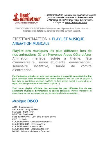 PLAYLIST DJ - MUSIQUE MARIAGE - MIX DISC JOCKEY ... - Free