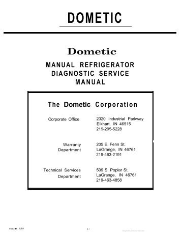 Dometic Manual Refrigerator Diagnostic Service Manual - WebRing