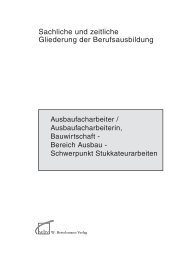 Sachliche und zeitliche Gliederung der Berufsausbildung