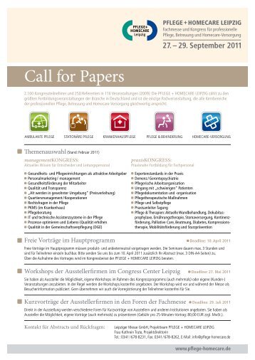 Call for Papers - Leipziger Messe