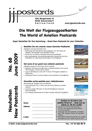 Neuheiten New Postcards No. 68 June 2009 - jj Postcards