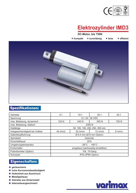 Elektrozylinder IMD3 - Varimax AG