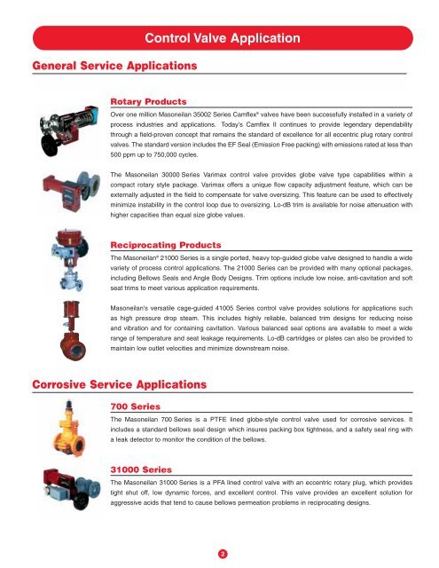 Masoneilan Products Control Valves - Rotary - OSA Valve Services