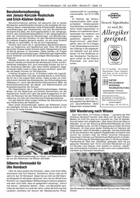 73. Ausgabe vom 03.07.2004 - Gemeinde Morsbach