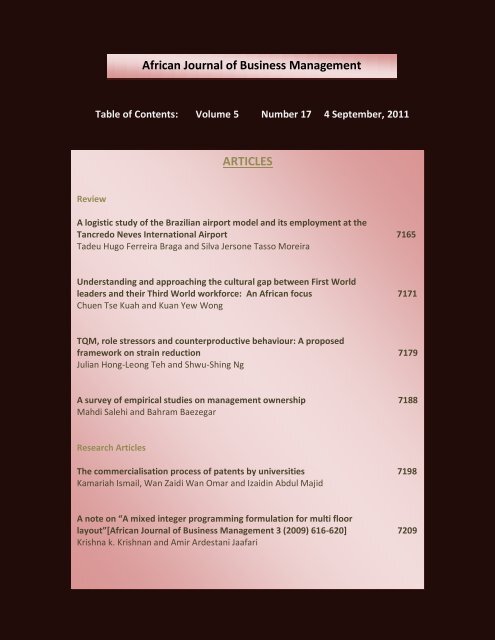 Download Complete Issue (8760kb) - Academic Journals