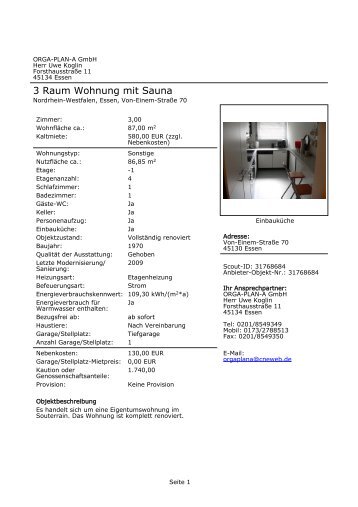 3-Raum-Wohnung Von-Einem-Straße 70 - Tholen Immobilien e. K.